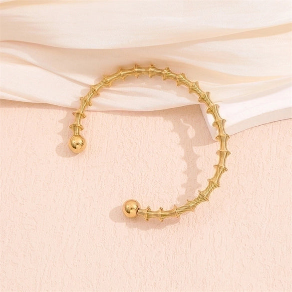 Simple Style Solid Color Stainless Steel Plating 18k Gold Plated Bracelets