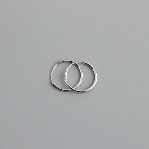 Simple Style Solid Color Sterling Silver Plating Hoop Earrings 1 Pair