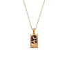 Vintage Style Star Rectangle Stainless Steel Plating Inlay Rhinestones Zircon 18k Gold Plated Pendant Necklace