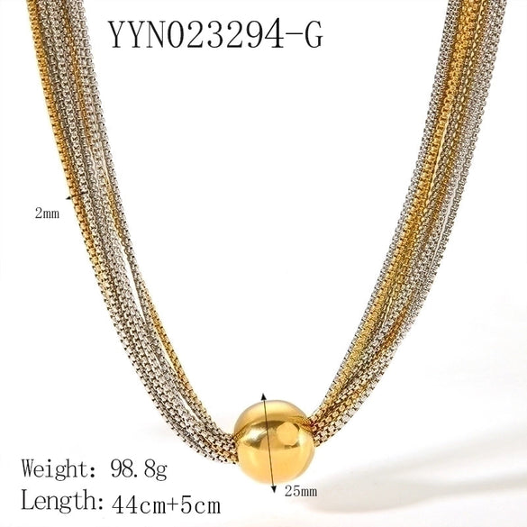 Wholesale Casual Streetwear Geometric Stainless Steel Plating 18k Gold Plated Necklace