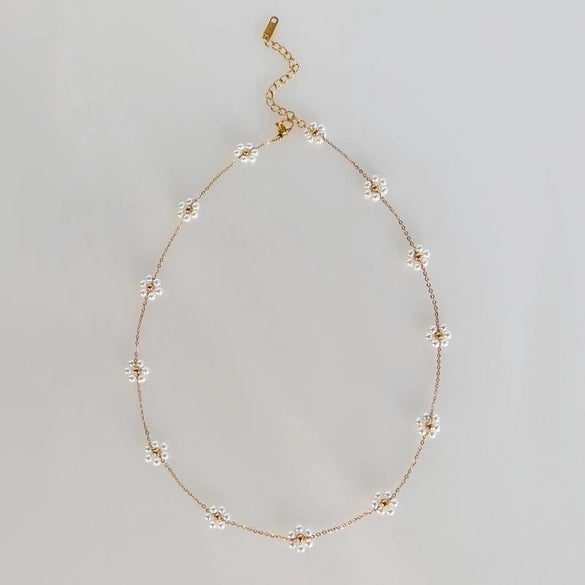 Wholesale Casual Sweet Flower Titanium Steel Bracelets Anklet Necklace