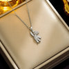 Wholesale Elegant Streetwear Little Bear Titanium Steel Plating 18k Gold Plated Pendant Necklace