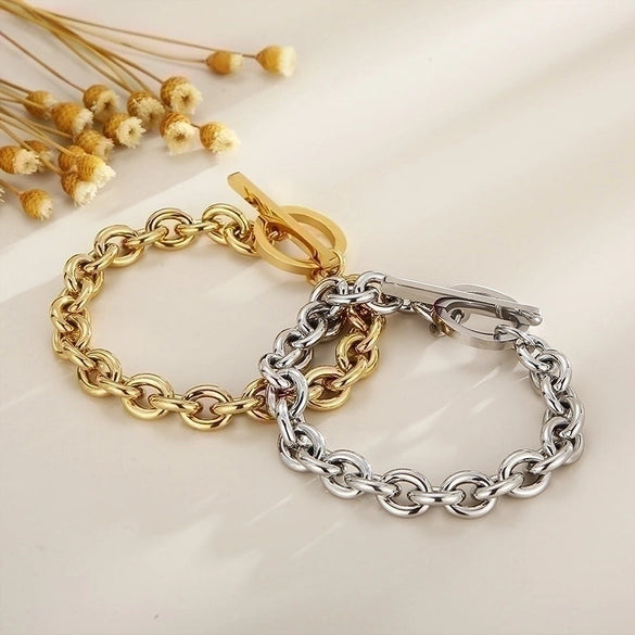 Wholesale Fashion Geometric Stainless Steel Plating Bracelets Necklace