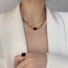 Wholesale Fashion Square Titanium Steel Inlay Artificial Gemstones Rings Bracelets Necklace