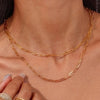 Wholesale Simple Style Solid Color Stainless Steel 18k Gold Plated Bracelets Necklace