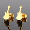 Women's Fashion Violin Stainless Steel No Inlaid Ear Studs Stainless Steel Earrings