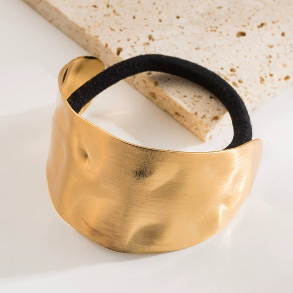 A001 Metal Horse Tail Buckle Pop Punk Alloy Hair Ring Ponytail Buckle Hair Rope Headdress Gold Silver
