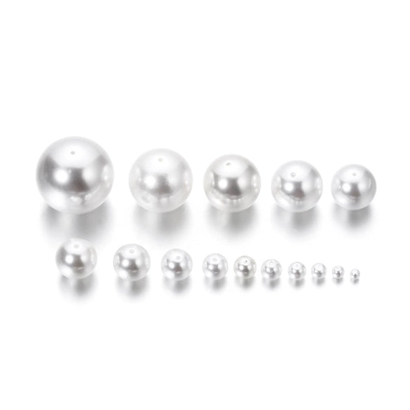 Abs Imitation Pearl Round Beads For Earrings And Necklace Making Painted Glossy White Beige Light Luxury Jewelry Accessories