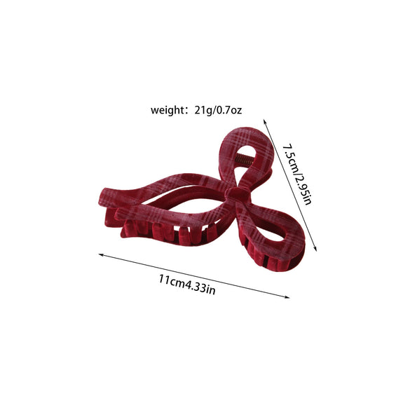 Academy Style Plaid Flocking Handmade Women's Hair Clip