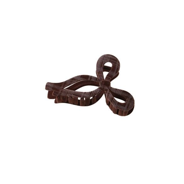 Academy Style Plaid Flocking Handmade Women's Hair Clip