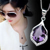 Accessories Alloy Clavicle Necklace With Drop Shape Pendant And Melon Seed Chain Simple Style Electroplating