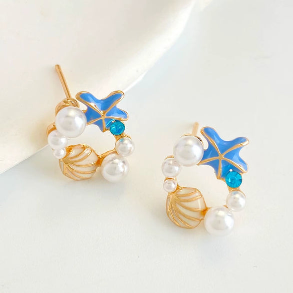 Accessories Alloy Pearl Shell Circle Electroplating Sea Life Style For Women