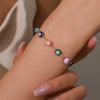 Accessories Anklet Bracelet Stainless Steel Handmade Geometric Style Devil's Eye Retro Bohemian Colorful
