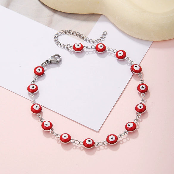 Accessories Anklet Bracelet Stainless Steel Handmade Geometric Style Devil's Eye Retro Bohemian Colorful
