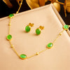 Accessories Chain Stainless Steel Necklace Earrings Bracelet Suit Retro Oval Geometric Electroplating