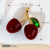 Accessories Copper Fruit Pattern Set With Diamonds Pendant Necklace Earrings Bracelet