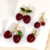 Accessories Copper Fruit Pattern Set With Diamonds Pendant Necklace Earrings Bracelet
