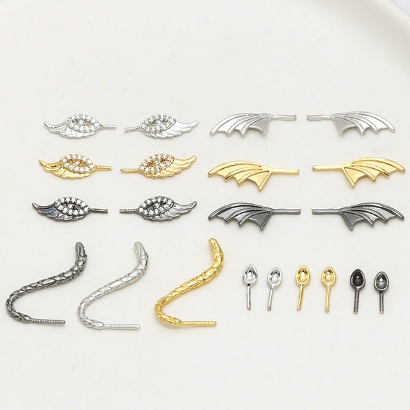 Accessories Copper Gold Plated Bat Wings Angel Wings Animal Tail Ears Baroque Style Electroplated