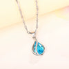 Accessories Copper Heart Water Drop Zircon Pendant Women's Clavicle Chain With Geometric Style And Mixed Gem Inlay