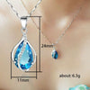 Accessories Copper Heart Water Drop Zircon Pendant Women's Clavicle Chain With Geometric Style And Mixed Gem Inlay
