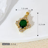 Accessories Copper Retro Micropaved Green Stone Heart Pendant Necklace Earrings With Rhombus Geometric Letters Numbers Text Pattern