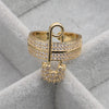 Accessories Copper Three Ring Buckle Pin Ring Micro Inlaid Zircon Butterfly Style