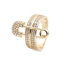Accessories Copper Three Ring Buckle Pin Ring Micro Inlaid Zircon Butterfly Style