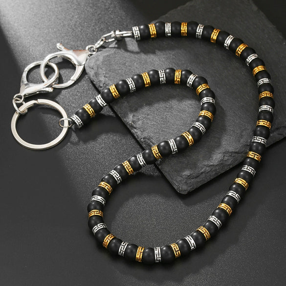 Accessories Pants Chain Jeans Waist Chain Skirt Chain Bag Hanging Chain Retro High Street Design Sense Black Magic Sand Glass Bead For Men And Women