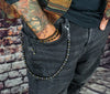 Accessories Pants Chain Jeans Waist Chain Skirt Chain Bag Hanging Chain Retro High Street Design Sense Black Magic Sand Glass Bead For Men And Women