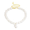 Accessories Pearl Choker Clavicle Chain Cross Copper Necklace Conch Sea Shell Shell Pearl Electroplating Box Chain Women
