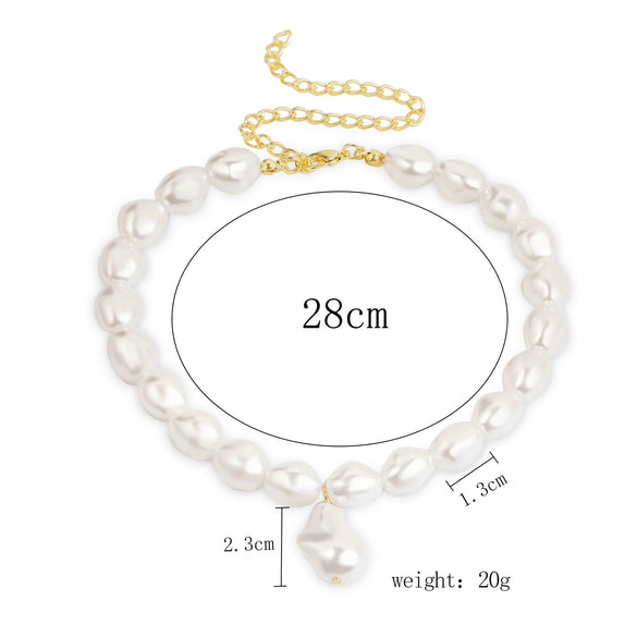 Accessories Pearl Choker Clavicle Chain Cross Copper Necklace Conch Sea Shell Shell Pearl Electroplating Box Chain Women