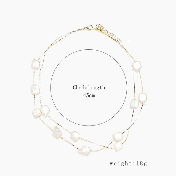 Accessories Pearl Choker Clavicle Chain Cross Copper Necklace Conch Sea Shell Shell Pearl Electroplating Box Chain Women