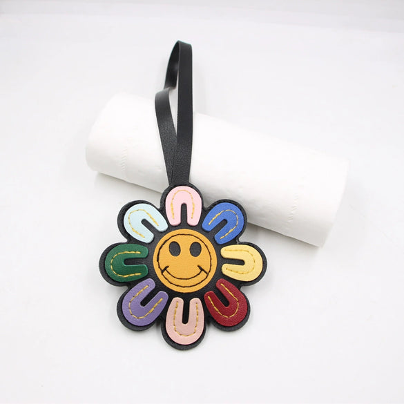 Accessories Pendant Jewelry Cotton Leather Artificial Leather With Smiley Face Sunflower Little Bear Pig Small Animal Electroplating