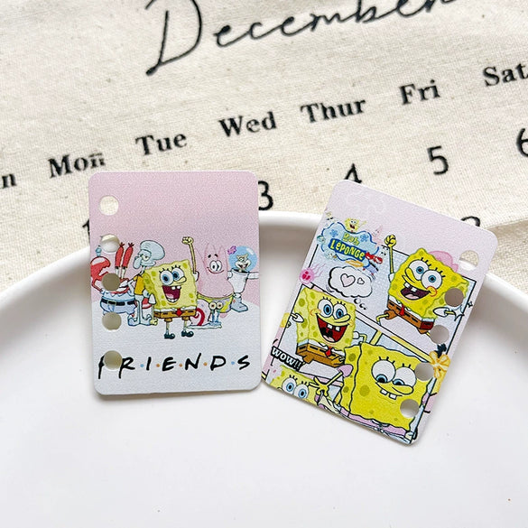 Accessories Plastic Resin Handmade Beaded Doublesided Ab Printing Line Pattern Cartoon Character Two Dimensions