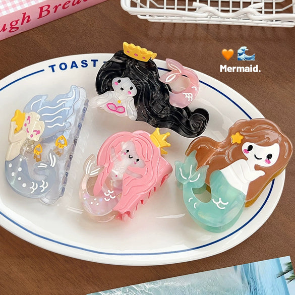 Acetic Acid Handmade Cartoon Mermaid Hair Grab Clip Accessories