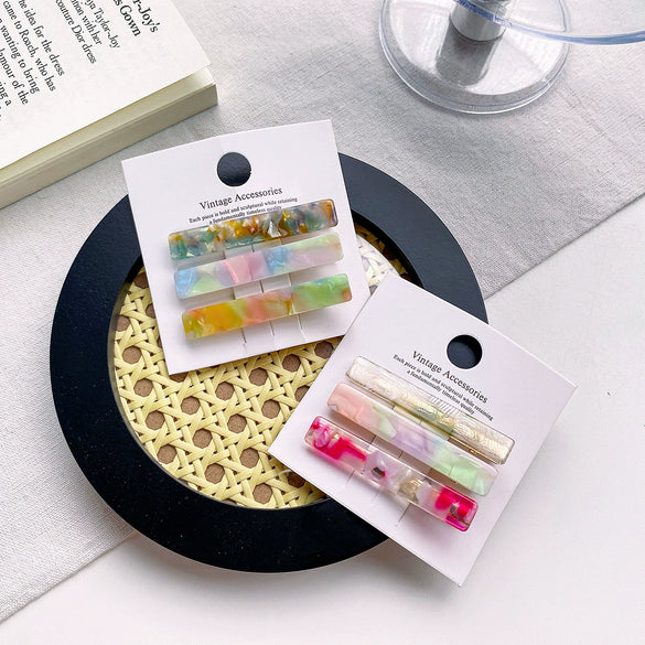 Acetic Acid Handmade Duckbill Hairpin Three Colorful Simple And Fashionable