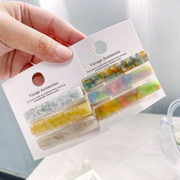 Acetic Acid Handmade Duckbill Hairpin Three Colorful Simple And Fashionable
