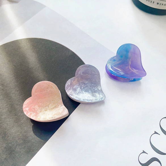Acetic Acid Heart Hair Accessories Handmade Hair Grab Clip For Women