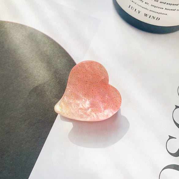 Acetic Acid Heart Hair Accessories Handmade Hair Grab Clip For Women