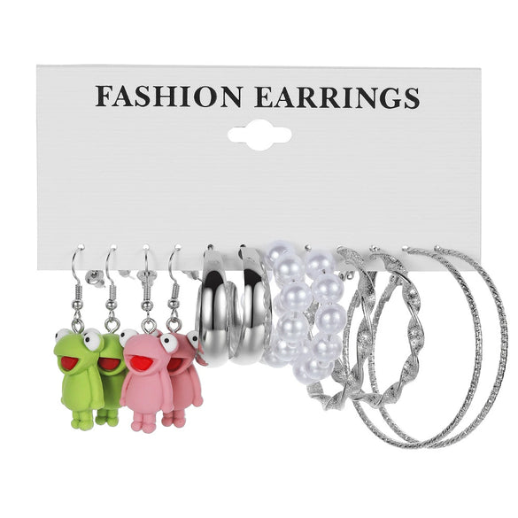 Acrylic Alloy Cute Animal Zodiac Micro Inlay Earrings