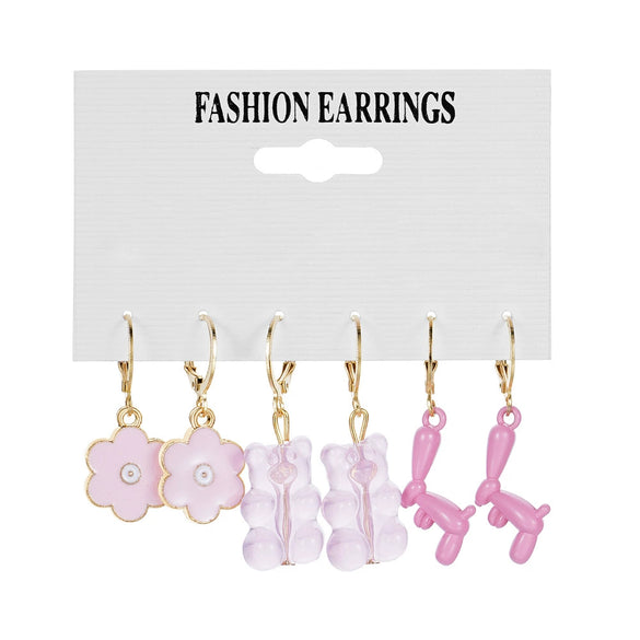 Acrylic Alloy Cute Animal Zodiac Micro Inlay Earrings