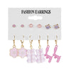 Acrylic Alloy Cute Animal Zodiac Micro Inlay Earrings
