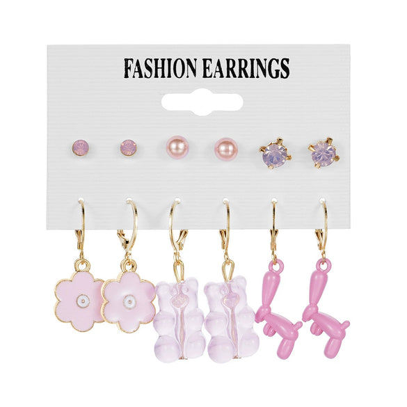 Acrylic Alloy Cute Animal Zodiac Micro Inlay Earrings