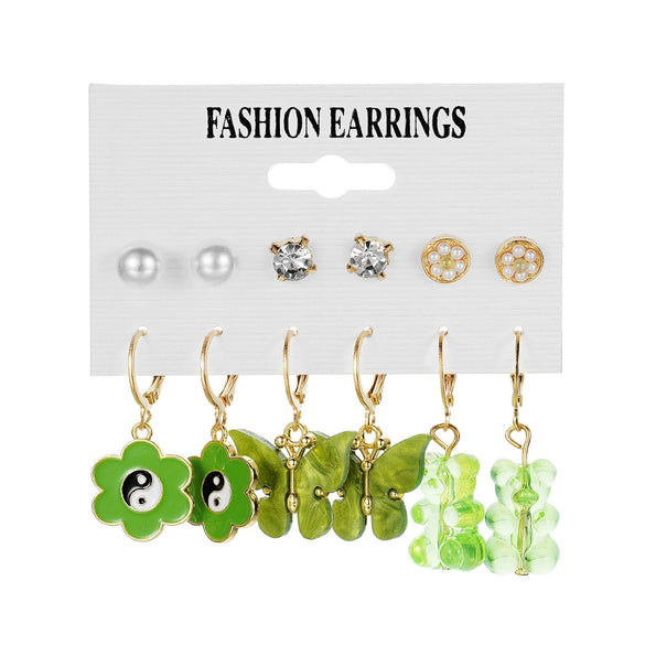 Acrylic Alloy Cute Animal Zodiac Micro Inlay Earrings