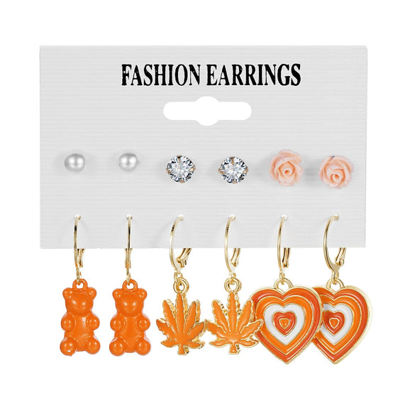 Acrylic Alloy Cute Animal Zodiac Micro Inlay Earrings