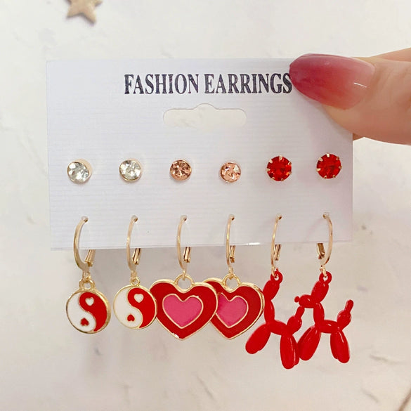 Acrylic Alloy Cute Animal Zodiac Micro Inlay Earrings