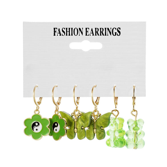 Acrylic Alloy Cute Animal Zodiac Micro Inlay Earrings