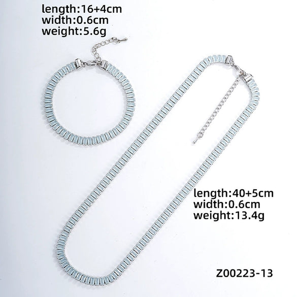 Acrylic And Copper Trendy Fashion Simple Geometric Electroplated Bracelet Necklace For Men And Women