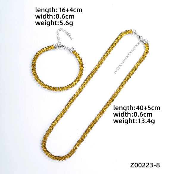 Acrylic And Copper Trendy Fashion Simple Geometric Electroplated Bracelet Necklace For Men And Women