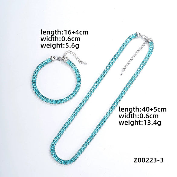 Acrylic And Copper Trendy Fashion Simple Geometric Electroplated Bracelet Necklace For Men And Women